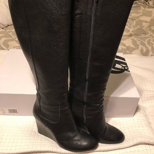 Nine West Heartset Motorcycle Wedge Boots